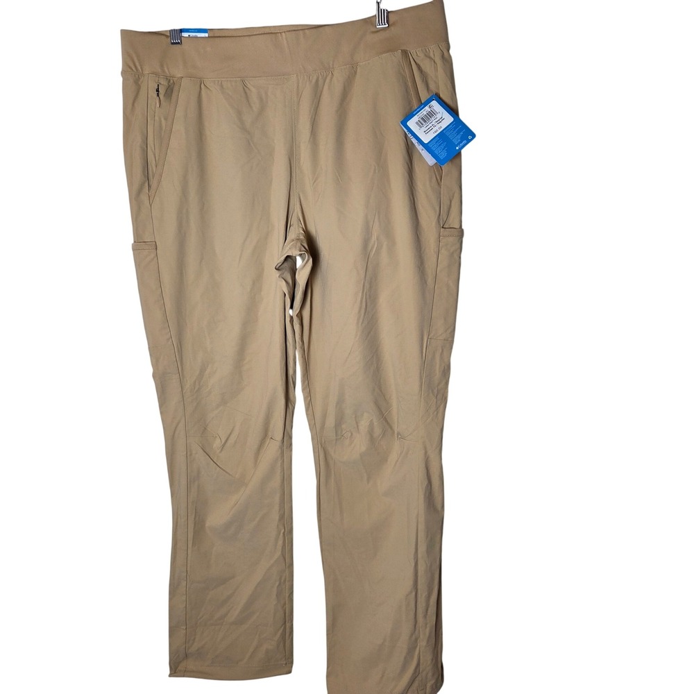 NWT Columbia Straight Leg Hiking Pants Pull On Zip Pocket Travel Outdoor XL